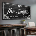 Family Gothic Skull Sign -  Customized Modern Gothic Decor For Living Room