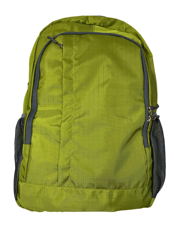 Green polyester backpack