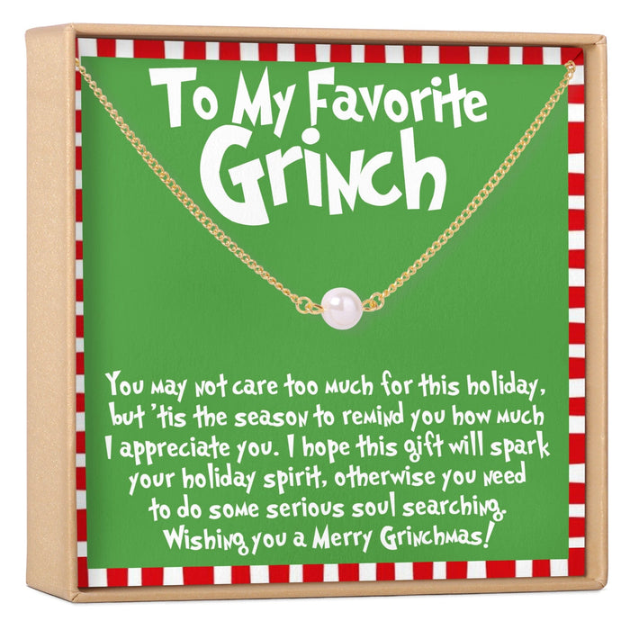 Grinch Christmas Pearl Necklace
