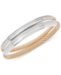 Alfani Silver-Tone 2-PC. Set Curved Bar and Braided Rope Bangle Bracelets