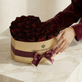 Heart Gold Box | Burgundy Roses