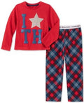 Tommy Hilfiger Girls 2-Pc. Plaid Pajama Set