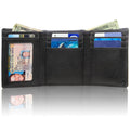 Mens RFID Wallet - Extra Capacity Leather Trifold 7 slot with ID Window