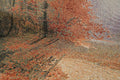 Autumn Authentic Tapestry Throw Blanket - Decorative Orange Fall Leaves Forest Woven Stitched Design - 50" x 60"