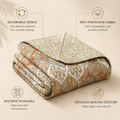 DaDa Bedding Bohemian Floral Paisley Garden Coral Teal Quilted Bedspread Set (LH1403)