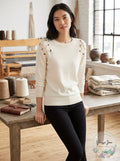 MICHAEL Michael Kors Womens Lace-Up Crewneck Pullover Sweater Size Large