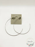 Aqua Freedom Large Whisper Hoop Earrings - Silver Tone