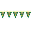 4 Pack, Beistle 10" x 12' Happy St Patricks Day Pennant Banner; Green/Gold