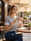 Self Esteem Juniors Contrast Stripe Ruffle-Sleeve T-Shirt