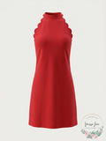 BCX Womens Juniors Sleeveless Halter Scuba Dress