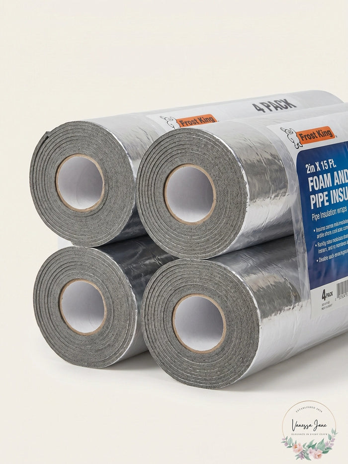 Frost King 2in X 15 Ft. Foam and Foil Pipe Insulation Wrap, 4 Pack