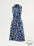 Nic + Zoe Indigo Leaves Shirtdress, Size Medium