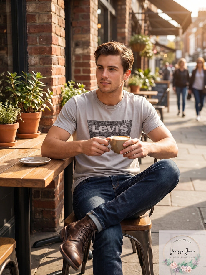 Levis Mens Heathered T-Shirt, Size Medium