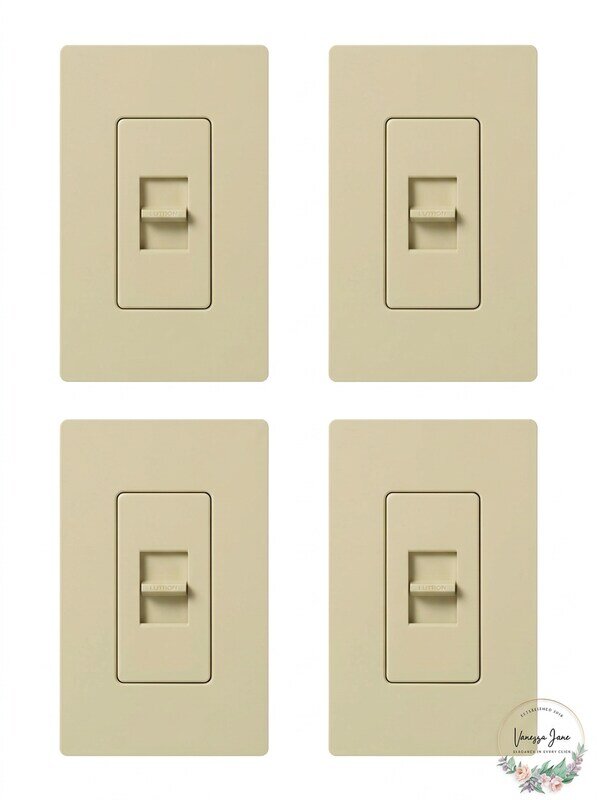 Lutron LG-600H-IV 600W Single-Pole Slide-To-Off Dimmer Ivory (4 Pack) [MR156-UG4