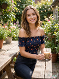 Crave Fame Juniors Smocked Off-the-Shoulder Crop Top