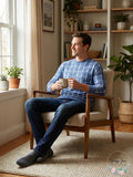 Alfani Mens Jacquard Grid Sweatshirt
