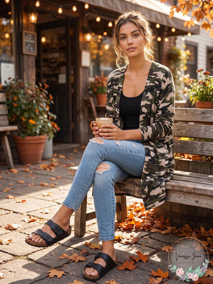 Sanctuary Lenox Camo Cardigan, Size Small