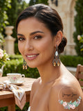 Inc Crystal and Stone Chandelier Earrings