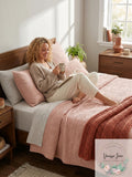 Oake Cotton Geo Stitch Cotton Faux Embroidery Coverlet