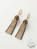 Anne Klein Gold-Tone Ombre Scattered Stone Crystal Tassel Earrings