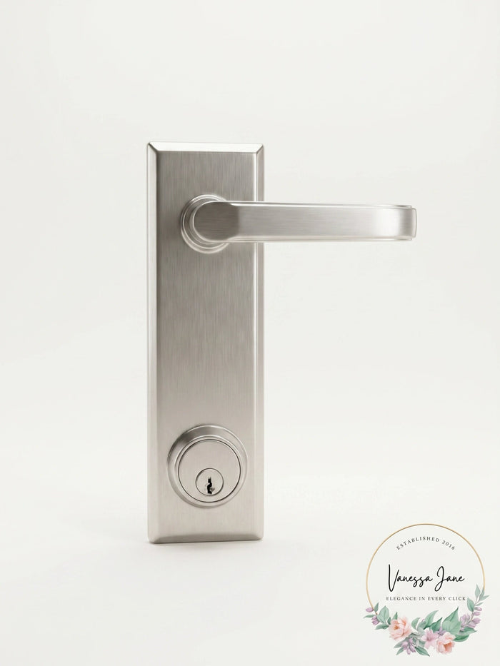 Emtek Double Keyed Passage Milano Leverset with Quincy Mortise