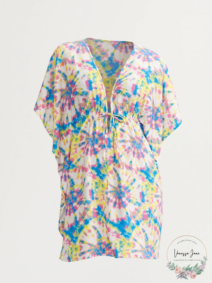 Jessica Simpson Womens Tie-Dyed Caftan Cover-Up
