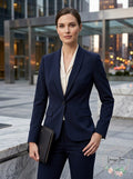 Nine West One-Button Shawl Collar Stretch Jacket Nightsky ,Size 6