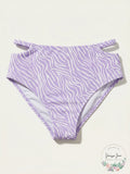 California Waves Juniors Smocked High-Waist Bikini Swim Bottom, Size Medium