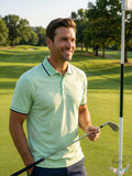 PGA Tour Mens Athletic-Fit Performance Stretch Moisture-Wicking Printed Polo, MD