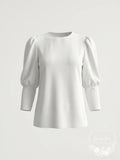 Aqua Bishop Sleeve Top, Size Medium