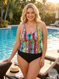 Allure Plus Size Ruched Tankini Top, Size 20/22