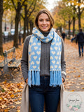 Aqua Heart Jacquard Scarf