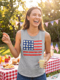 Pretty Rebel Womens American Flag Muscle Tee, Size Large
