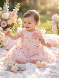 Bonnie Baby Baby Girls Metallic-Dot Mesh Dress, 24Months