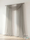Window Elements Diamond Sheer Voile 216-inch Curtain Scarf (Grey)