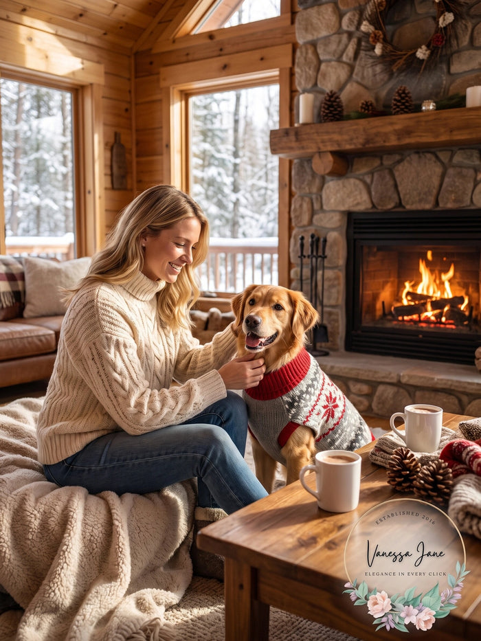 Family Pajamas Matching Winter Fairisle Pet Sweater, Various Sizes