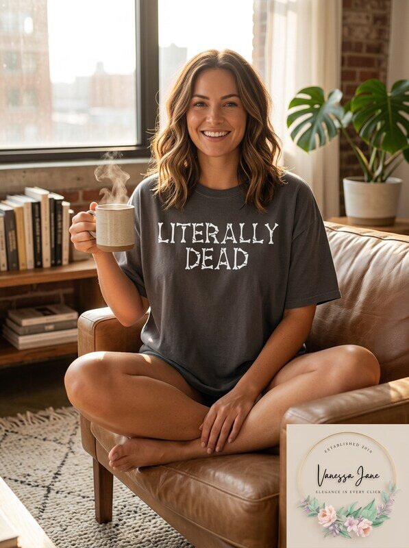 Mighty Fine Plus Size Cotton Literally Dead T-Shirt, Size 1X