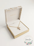 Charter Club Gold-Tone Pave Crystal Cross Pendant Necklace