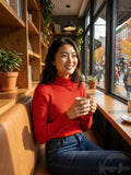 American Rag Juniors Lettuce-Edged Mock Turtleneck Top