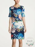 ECI Bell-Sleeve Floral-Print Dress, Size 10