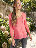Style & Co V-neck Chiffon-Hem Top, In Frosted Rose, Size XS