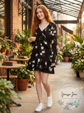 American Rag Juniors Printed Ruffle-Trimmed Wrap Dress
