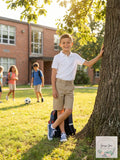 Nautica Boys' Big School Uniform Flat Front Stretch Twill Shorts