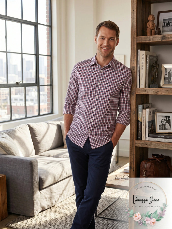 Calvin Klein Mens Plaid Shirt Size XL