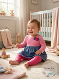Kids Headquarters Baby Girls 2-Pc. Striped Floral-Print Top & Leggings Set
