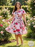 Adrianna Papell Plus Floral Print Faux Wrap Dress, Size 18W