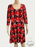 Planet Gold Trendy Plus Size Holiday-Print a- Line Dress, Size 1X