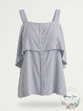 Velvet Heart Womens Striped Tiered Blouse, Size Small