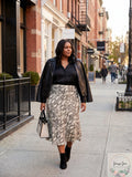 Bar III Womens Plus Snake Print Midi Skirt, Size 3X