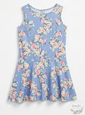 Pippa & Julie Little Girls' Sleeveless Day Dress, Blue Floral, Size  6